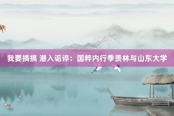 我要搞搞 潜入诟谇:国粹内行季羡林与山东大学