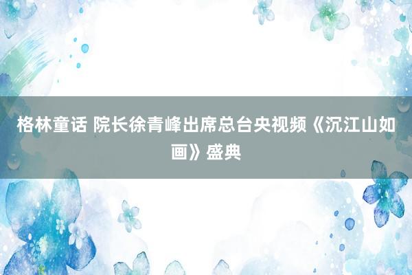 格林童话 院长徐青峰出席总台央视频《沉江山如画》盛典