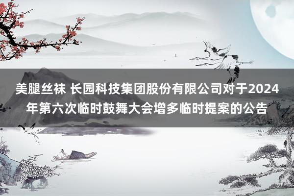 美腿丝袜 长园科技集团股份有限公司对于2024年第六次临时鼓舞大会增多临时提案的公告