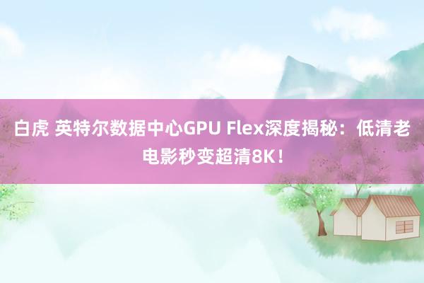 白虎 英特尔数据中心GPU Flex深度揭秘：低清老电影秒变超清8K！