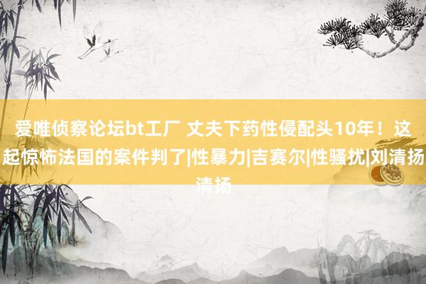 爱唯侦察论坛bt工厂 丈夫下药性侵配头10年！这起惊怖法国的案件判了|性暴力|吉赛尔|性骚扰|刘清扬