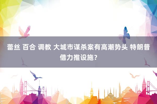 蕾丝 百合 调教 大城市谋杀案有高潮势头 特朗普借力推设施？