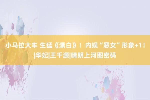 小马拉大车 生猛《漂白》！内娱“恶女”形象+1！|华妃|王千源|晴朗上河图密码