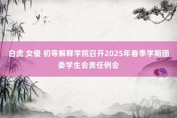 白虎 女優 初等解释学院召开2025年春季学期团委学生会责任例会