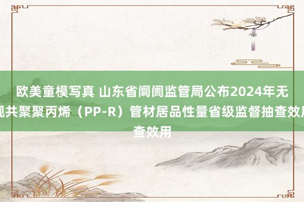 欧美童模写真 山东省阛阓监管局公布2024年无规共聚聚丙烯（PP-R）管材居品性量省级监督抽查效用
