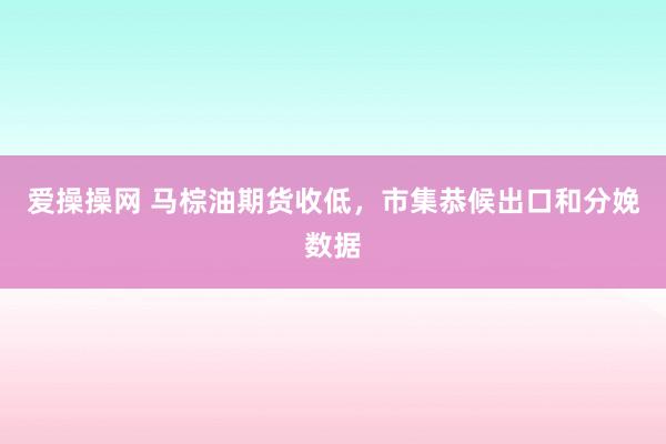 爱操操网 马棕油期货收低，市集恭候出口和分娩数据