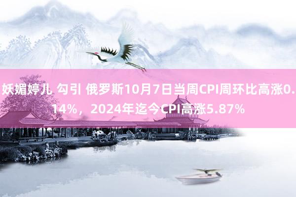 妖媚婷儿 勾引 俄罗斯10月7日当周CPI周环比高涨0.14%，2024年迄今CPI高涨5.87%